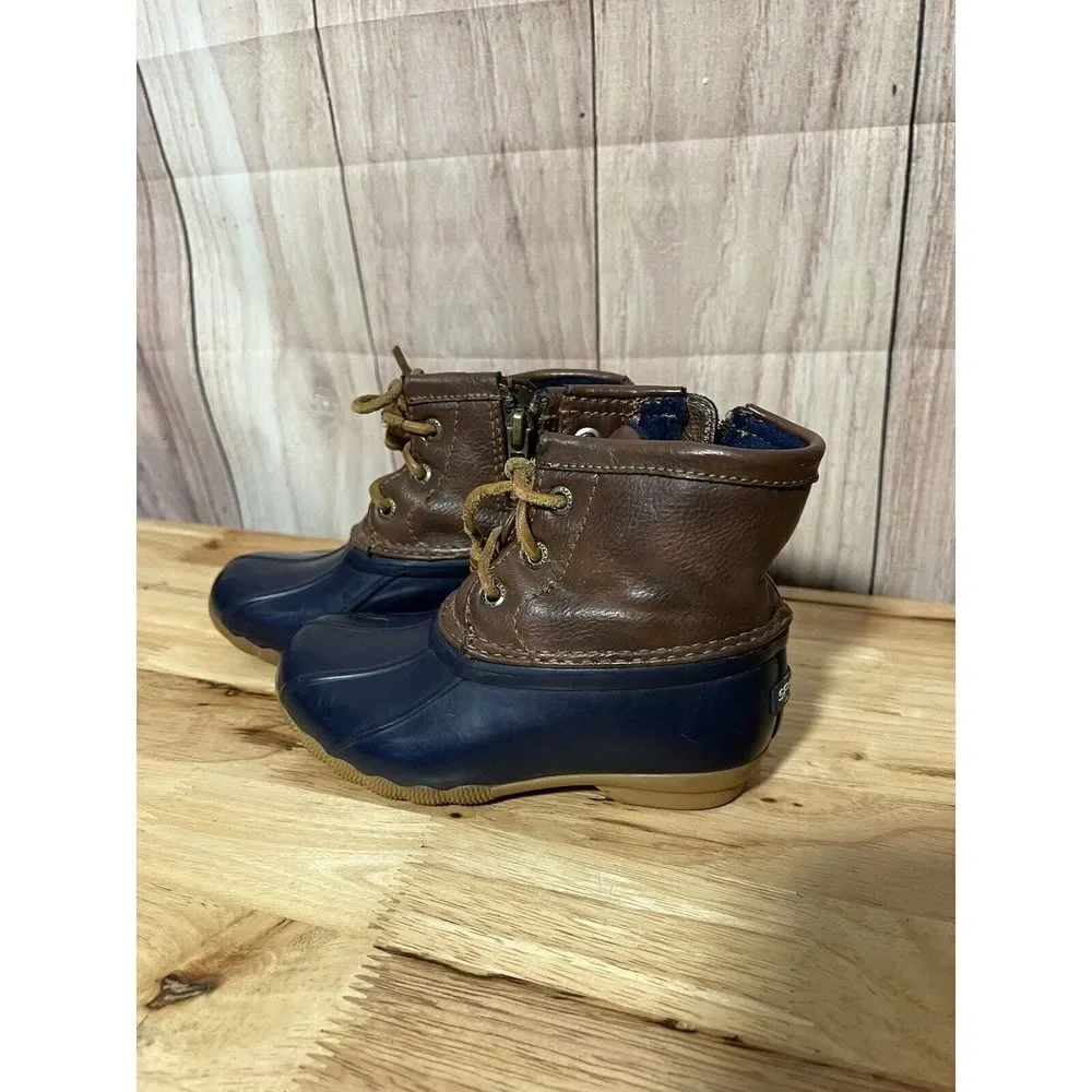 Sperry Top Sider Little Kids Saltwater Blue Brown Duck Rain Boots